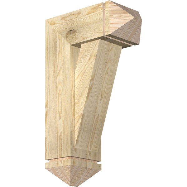Ekena Millwork Traditional Arts and Crafts Rough Sawn Bracket w/ Offset Brace, Douglas Fir, 8"W x 18"D x 30"H BKT0806X18X30TRA03RDF - main